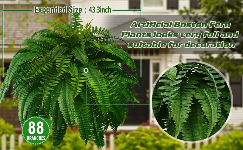 🔥🌿UV Resistant Lifelike Artificial Boston Fern🌿